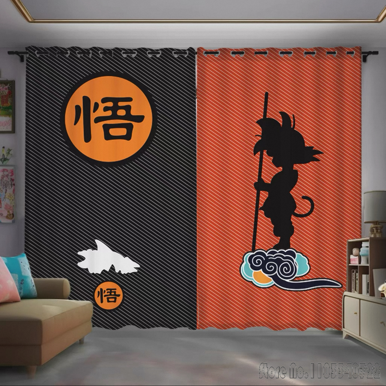 Baby Nursery Blackout Curtains - Hot Cool Anime Dragon Ball Wukong