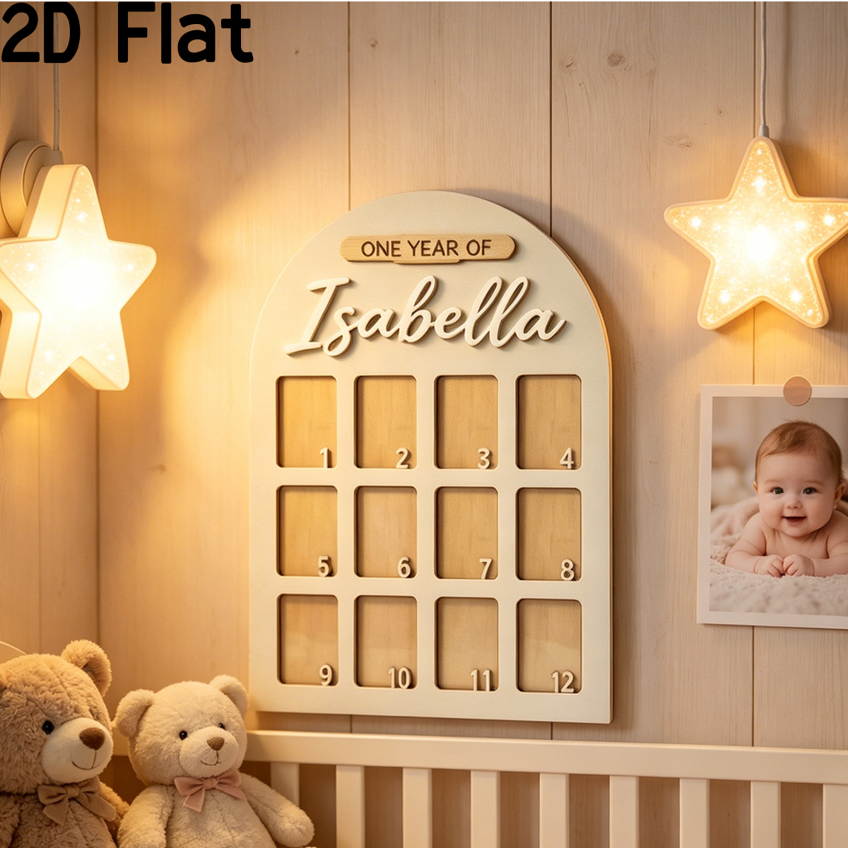 Baby Nursery Ornaments - 1Pc Custom Photo Record Board Wooden