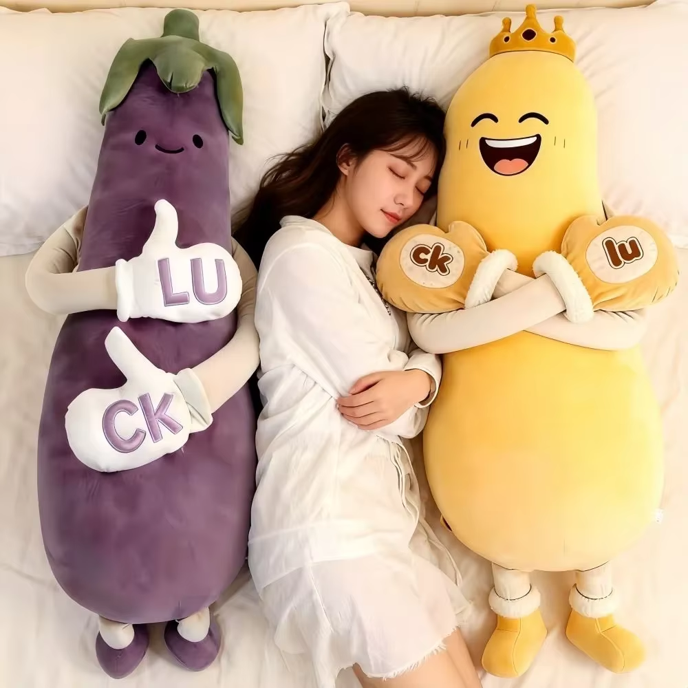 Baby Nursery Cushion - Squishy Eggplant Mango Baby Pillow Patting
