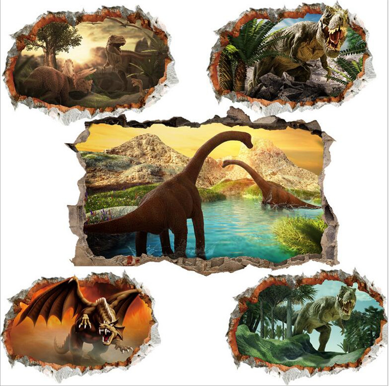 Baby Nursery Wall Mural - 3d vivid Dinosaur Wall Stickers for