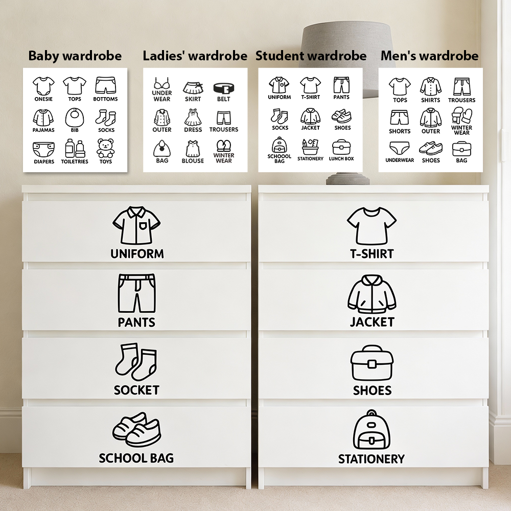 Closet Organizer Baby - 9 pcs/Sheet, Wardrobe Organizer Labels, Closet