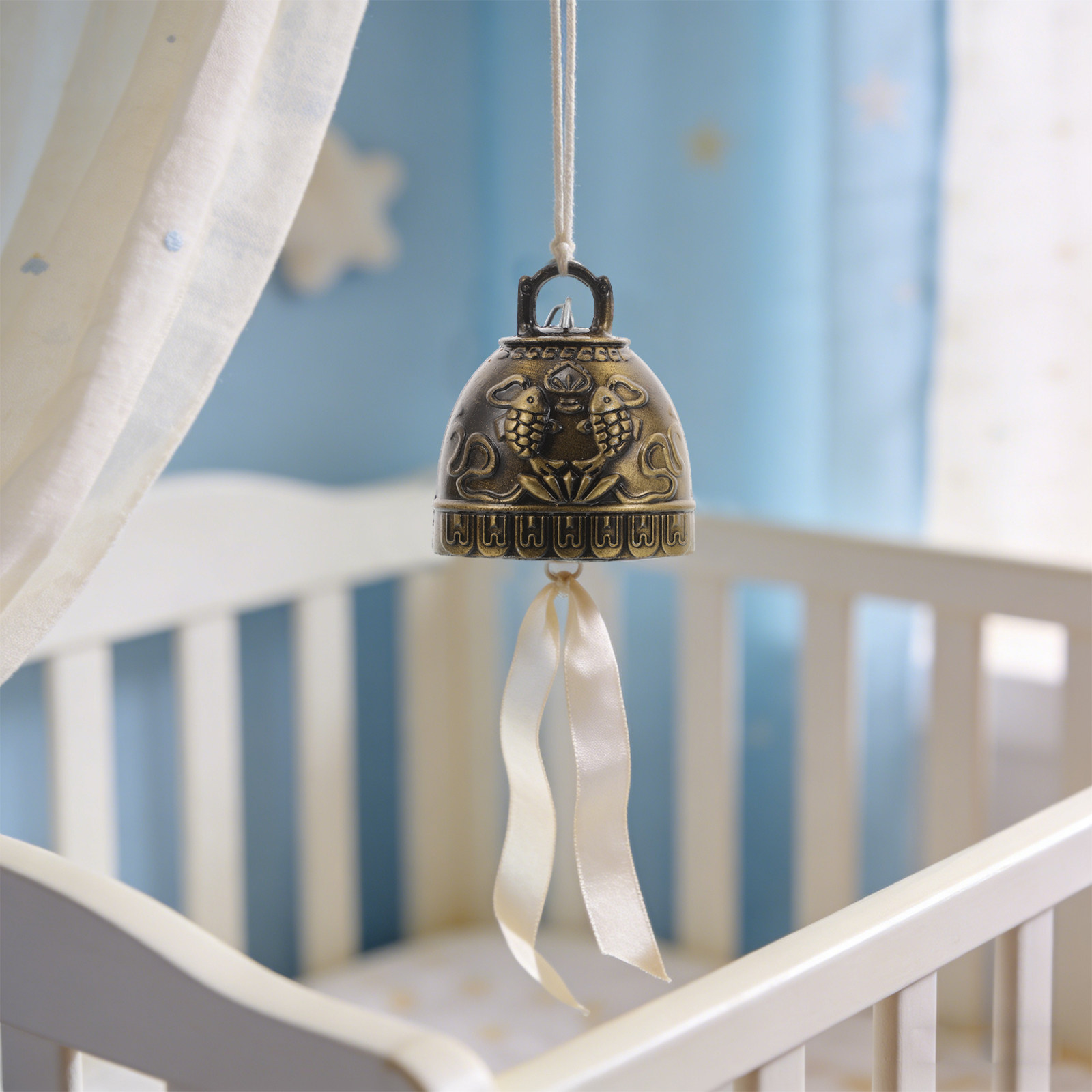 Baby Nursery Vintage - 4Pcs Alloy Vintage Bell Pendant Fish