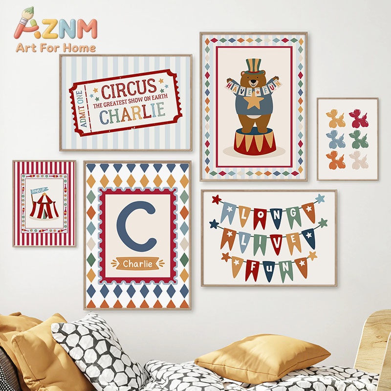 Baby Nursery Ornaments - Circus Bear Magician Dog Quote Nursery