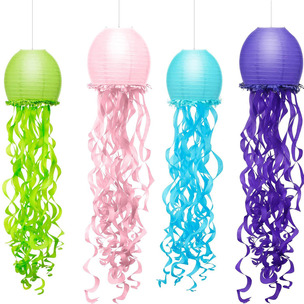 4-Pack Jellyfish Paper Lantern - đánh giá và giá Baby Nursery Ocean Theme