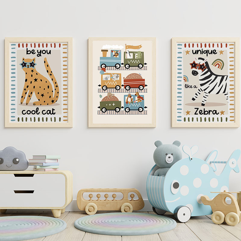 Funny Cartoon Animals Car Bus  - đánh giá và giá Baby Nursery Ornaments