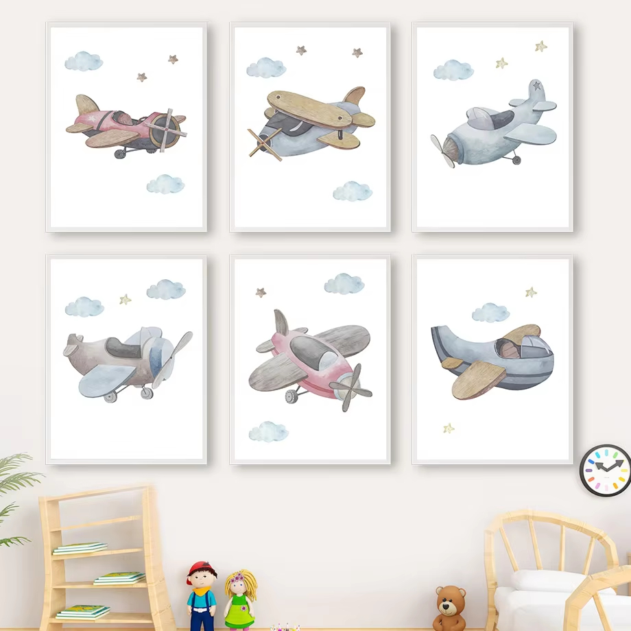 Cartoon Blue Helicopter Plane  - đánh giá và giá Baby Nursery Mirror