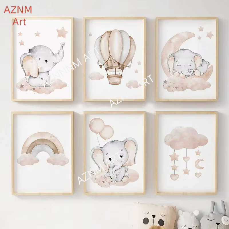Elephant Balloon Rainbow Moon  - đánh giá và giá Baby Nursery Ornaments