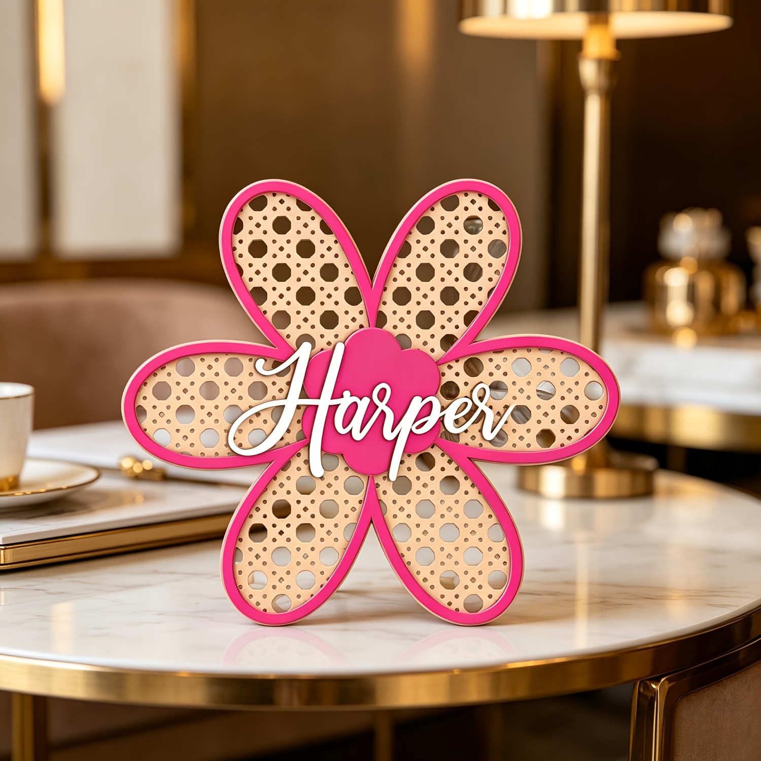 Personalized Boho Rattan Flowe - đánh giá và giá Baby Nursery Pink