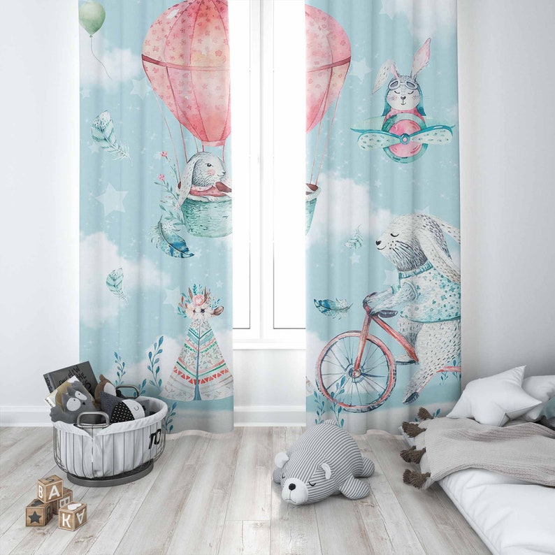 Little Bunny Nursery Curtain K - đánh giá và giá Baby Nursery Blackout Curtains