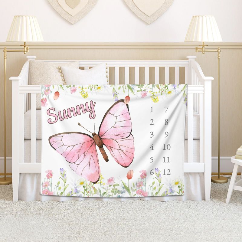 VIKAMA Watercolor Pink Butterf - đánh giá và giá Baby Nursery Pink