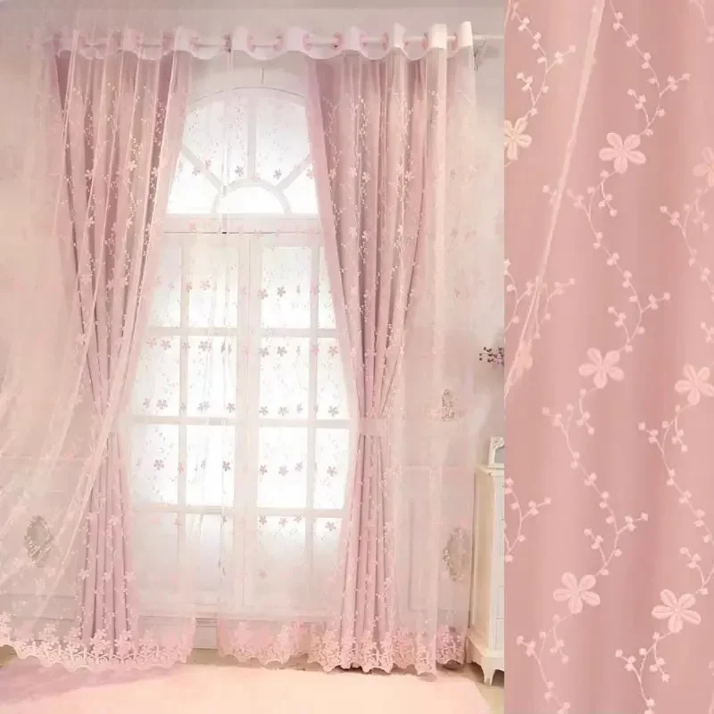 1 PC Korean Pink Blackout Prin - đánh giá và giá Baby Nursery Blackout Curtains