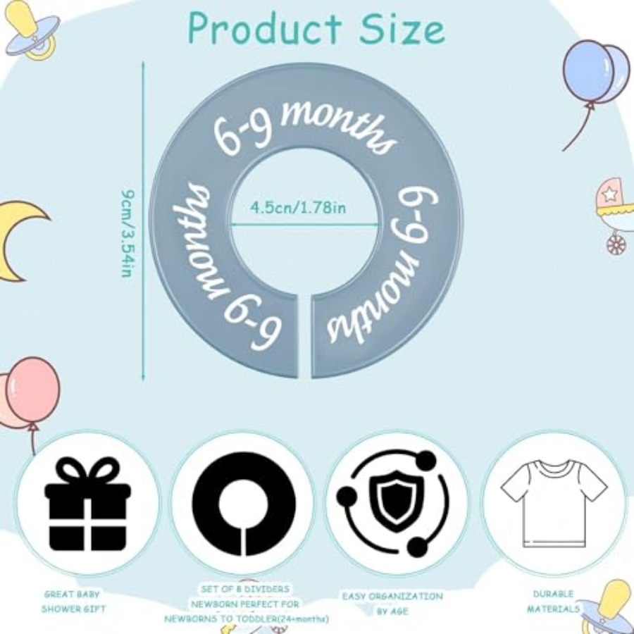 8 Pcs Baby Closet Dividers, Gi - đánh giá và giá Closet Organizer Baby