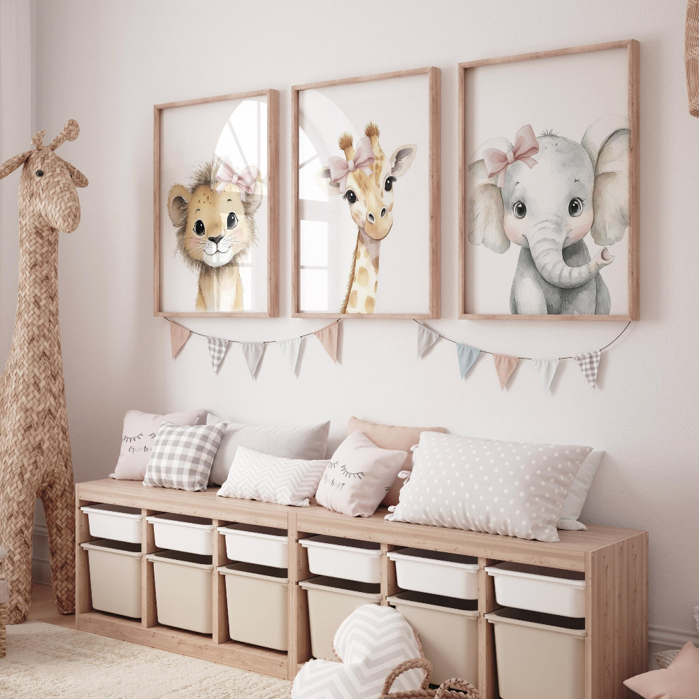 Baby Girl Nursery Wall Art Set - đánh giá và giá Baby Nursery Pink