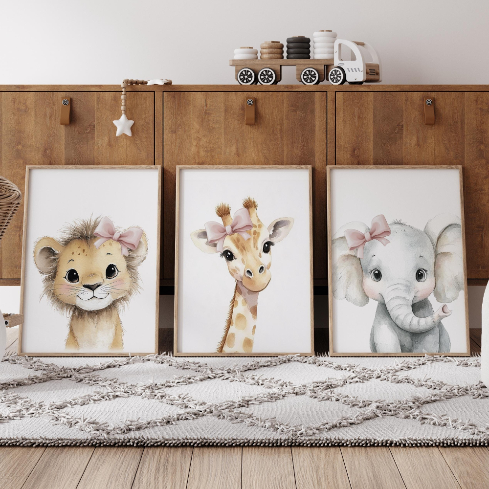 Baby Girl Nursery Wall Art Set - đánh giá và giá Baby Nursery Pink