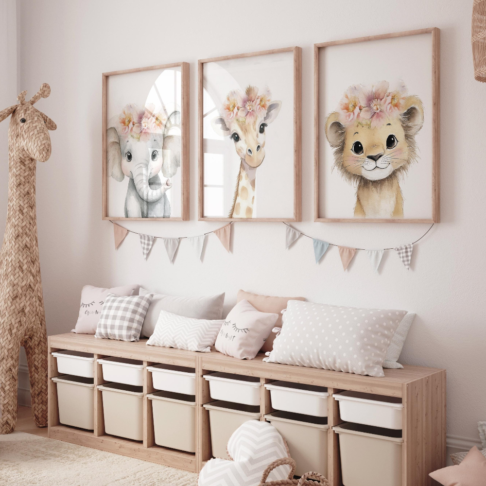 Baby Girl Nursery Wall Art Set - đánh giá và giá Baby Nursery Pink