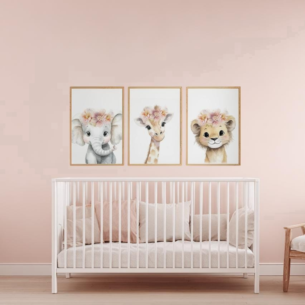 Baby Girl Nursery Wall Art Set - đánh giá và giá Baby Nursery Pink