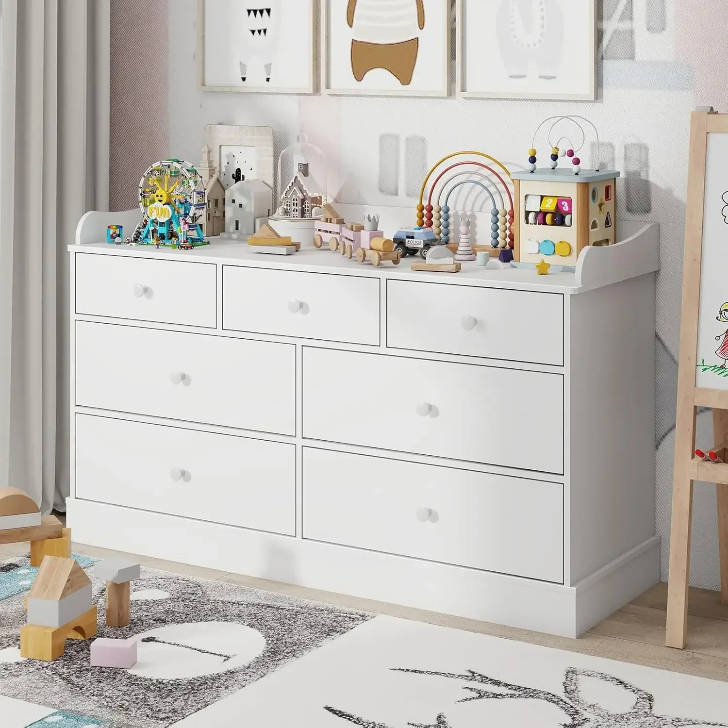 Kids Dresser Cabinet with 7 Dr - đánh giá và giá Baby Nursery Chest Of Drawers