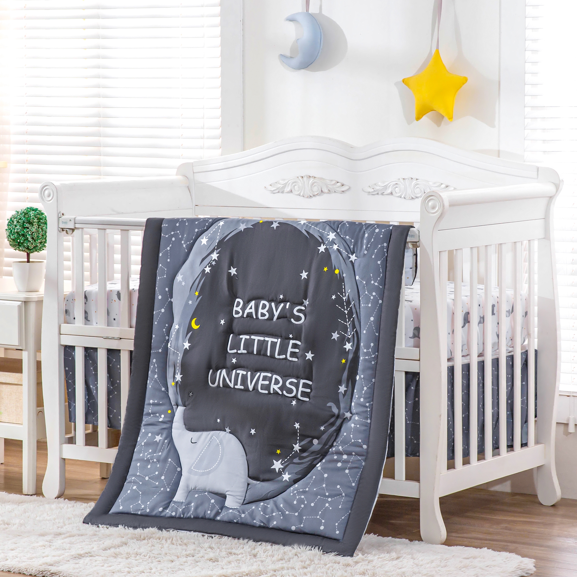 3Pcs Cosmic theme newborn Crib - đánh giá và giá Baby Nursery Themes Girl