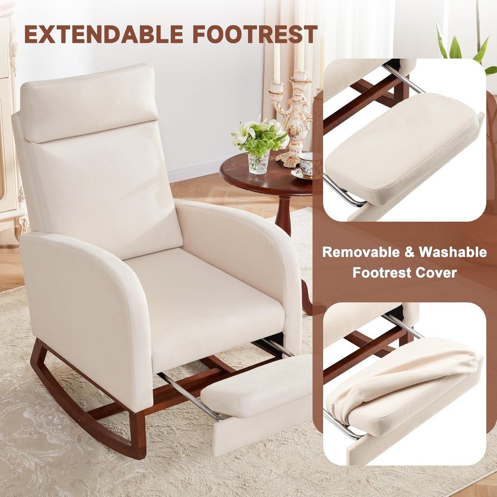 High-Back Nursery Rocking Chai - đánh giá và giá Baby Nursery Glider Chair