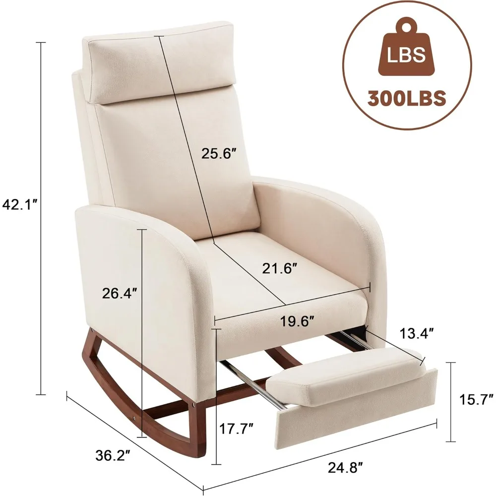 High-Back Nursery Rocking Chai - đánh giá và giá Baby Nursery Glider Chair