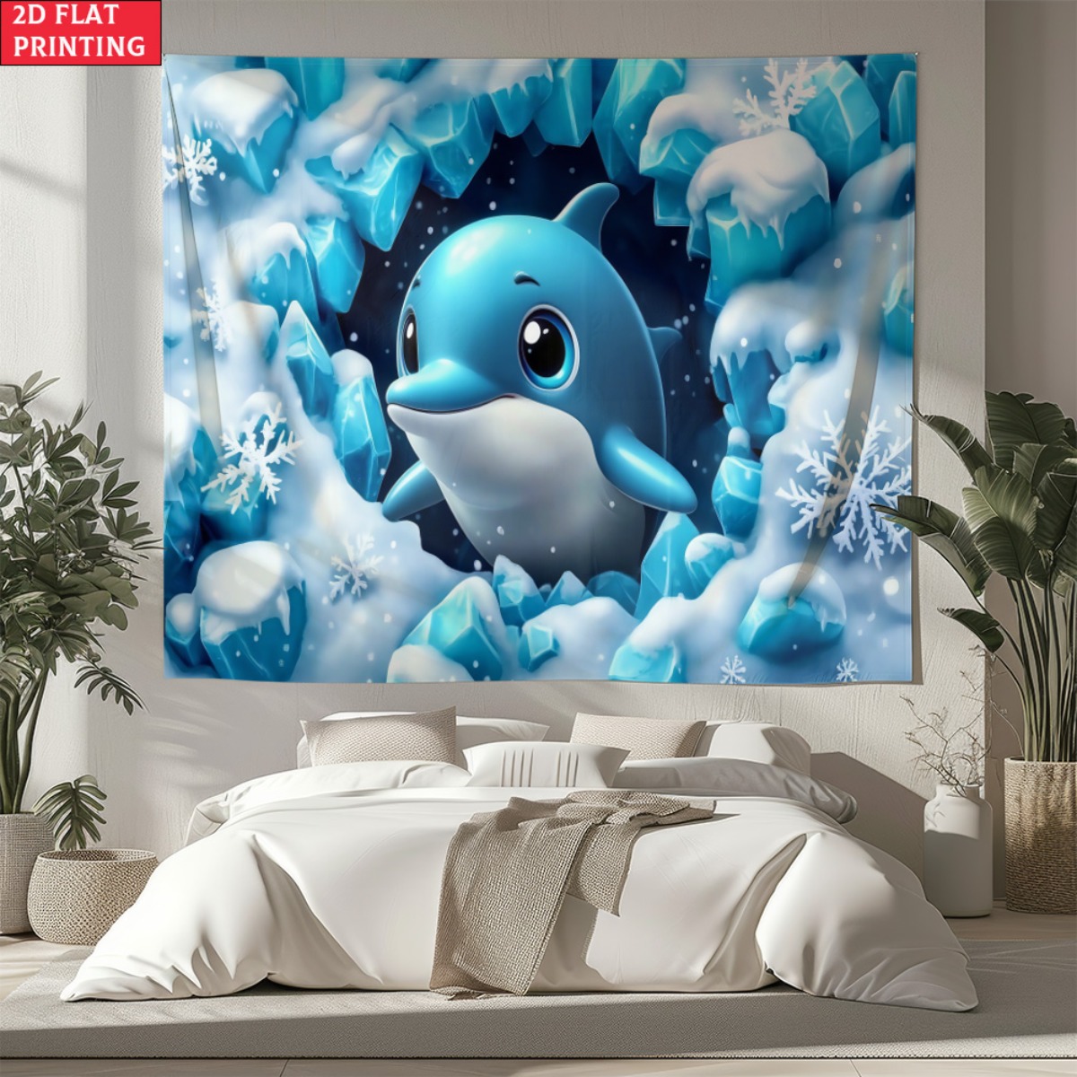 Dolphin Tapestry Cartoon Dolph - đánh giá và giá Baby Nursery Ocean Theme