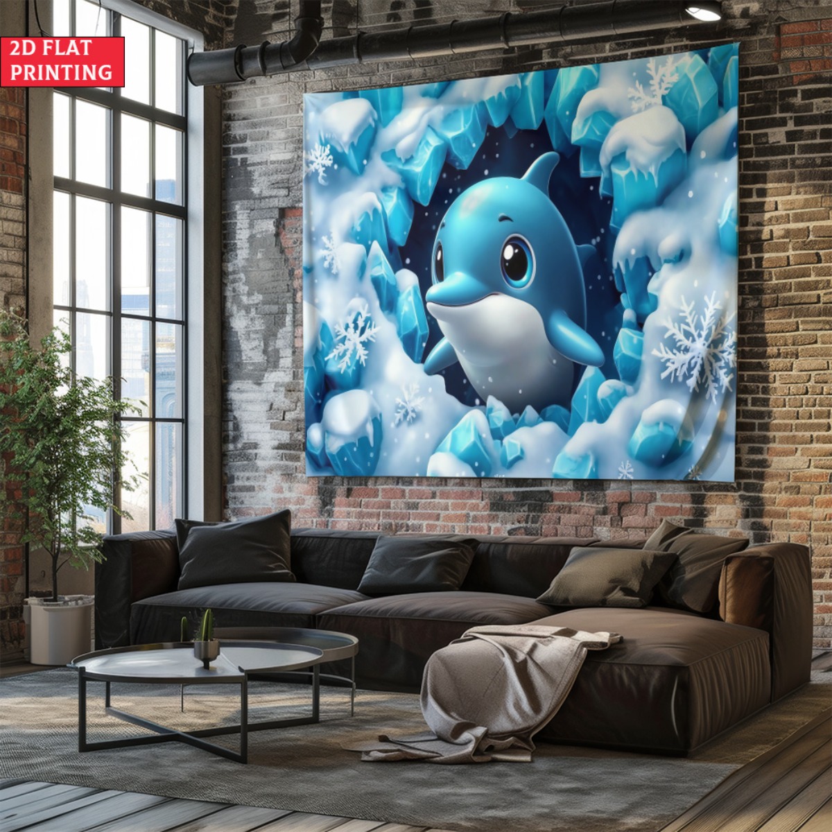 Dolphin Tapestry Cartoon Dolph - đánh giá và giá Baby Nursery Ocean Theme