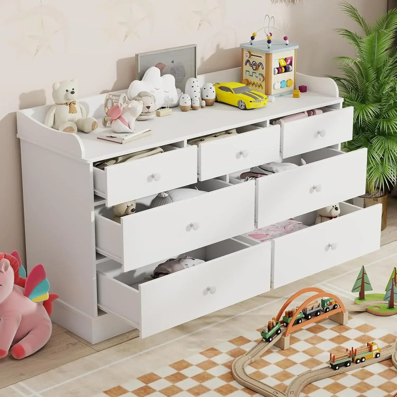 Kids Dresser Cabinet with 7 Dr - đánh giá và giá Baby Nursery Chest Of Drawers