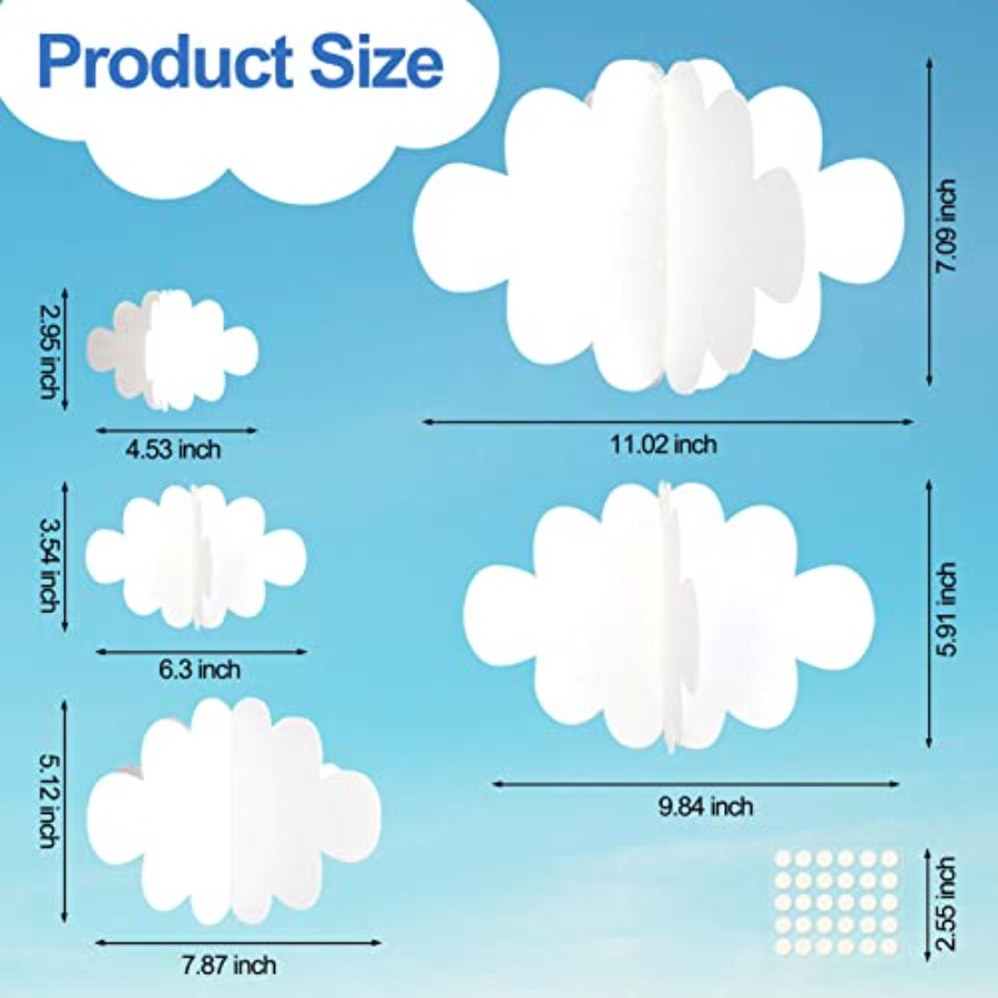10 PCS 3D Cloud Decorations -  - đánh giá và giá Baby Nursery Ornaments