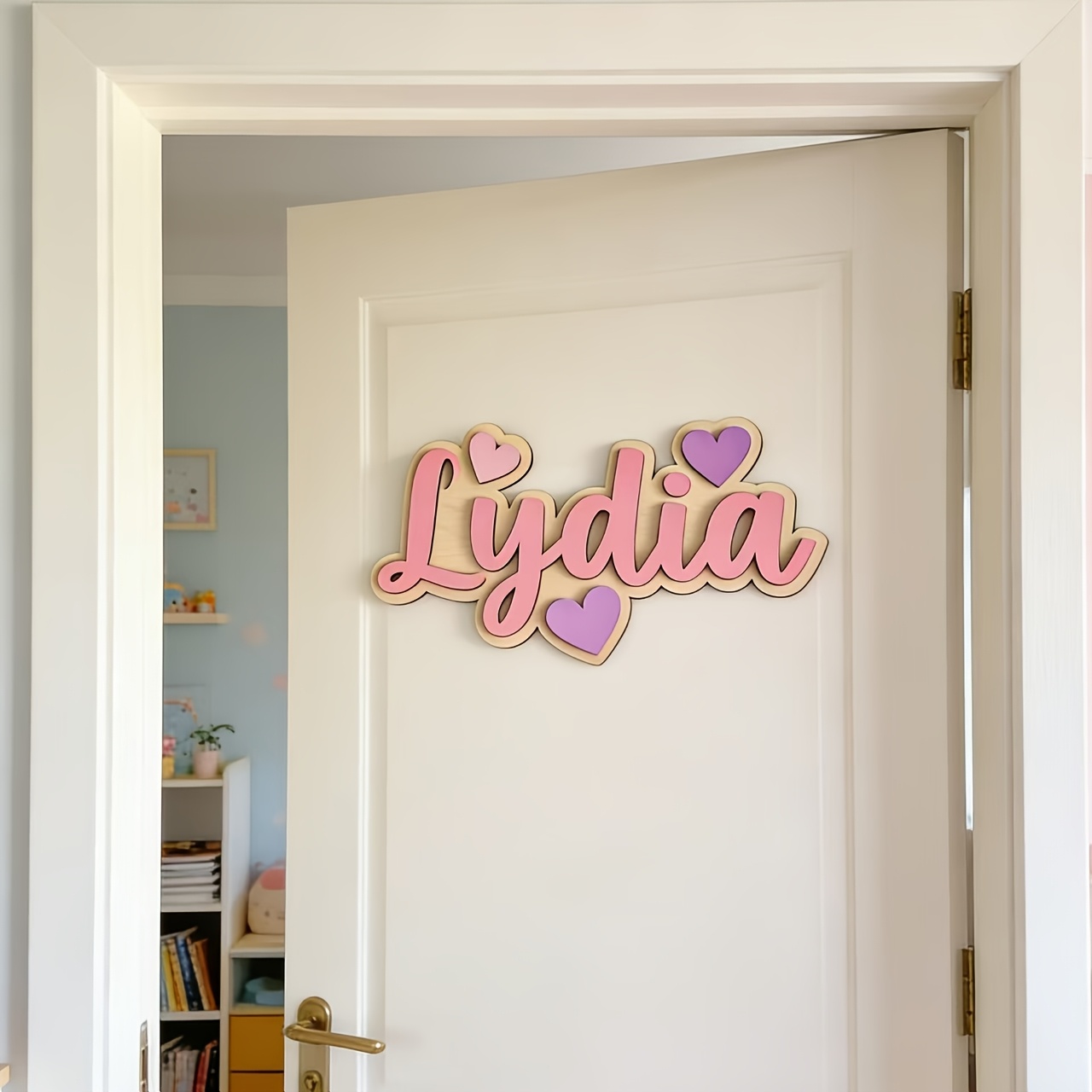 Personalized Gradient Heart Na - đánh giá và giá Baby Nursery Pink
