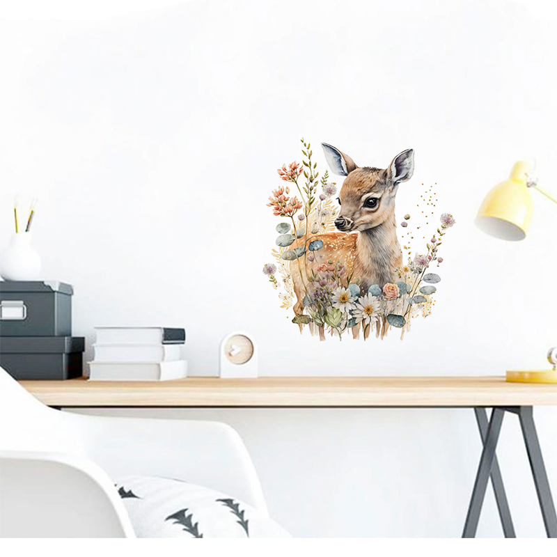C400#Cute Deer Wall Sticker Ki - đánh giá và giá Baby Nursery Wall Mural