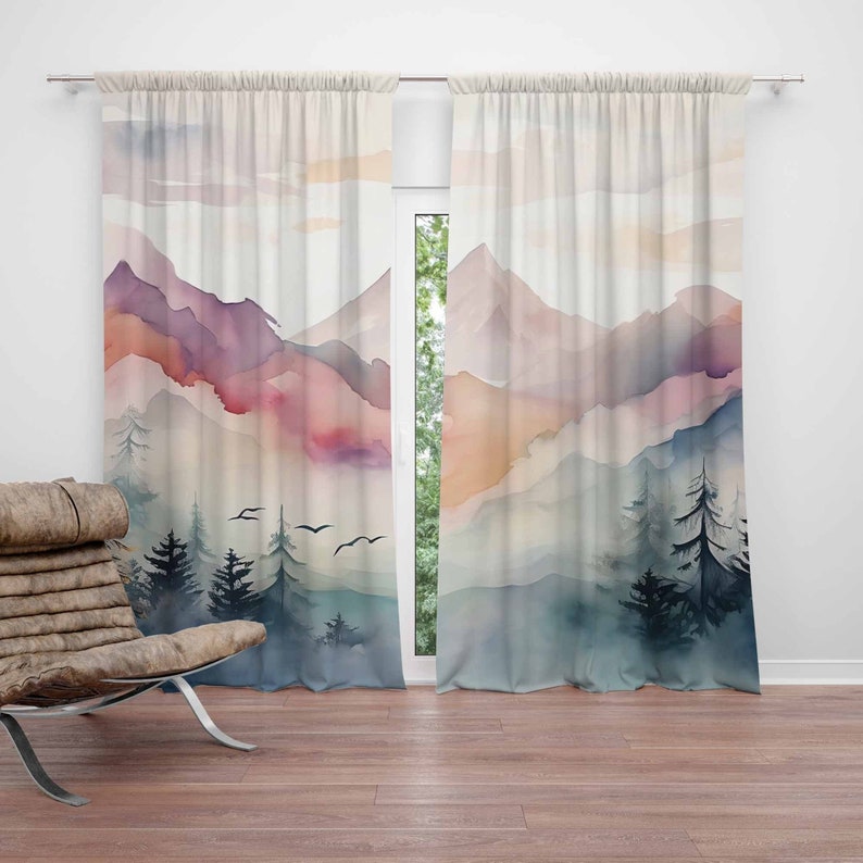 Mountain Forest Nursery Curtai - đánh giá và giá Baby Nursery Blackout Curtains