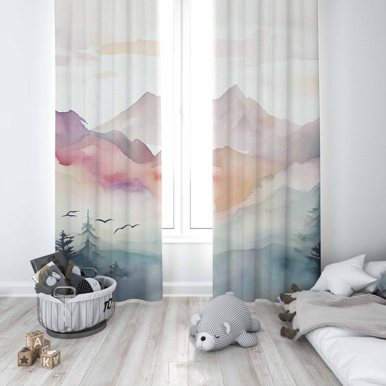 Mountain Forest Nursery Curtai - đánh giá và giá Baby Nursery Blackout Curtains