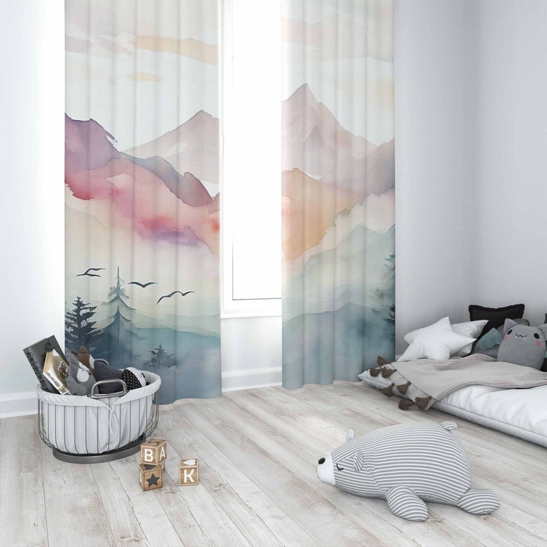 Mountain Forest Nursery Curtai - đánh giá và giá Baby Nursery Blackout Curtains