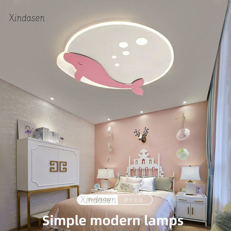 Kids Room Ceiling Light Whale  - đánh giá và giá Baby Nursery Pink