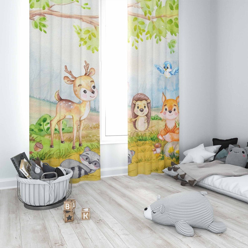 Woodland Animals Curtains Kids - đánh giá và giá Baby Nursery Blackout Curtains