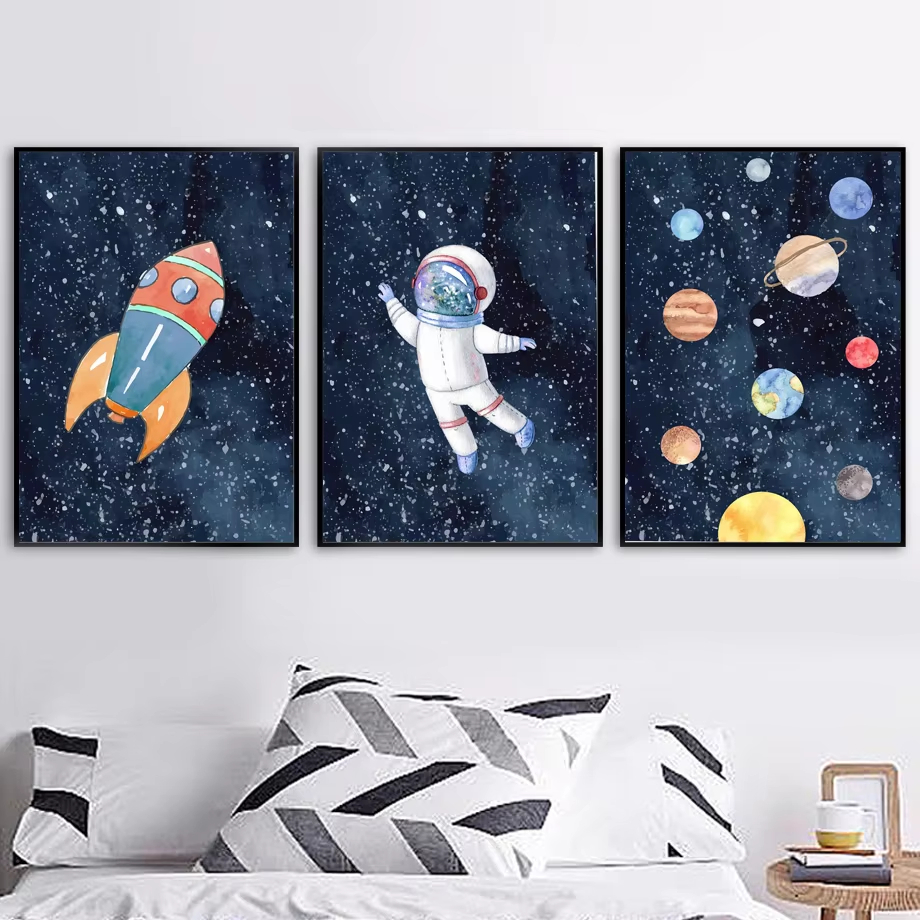 Space Astronaut Planet Rocket  - đánh giá và giá Baby Nursery Mirror