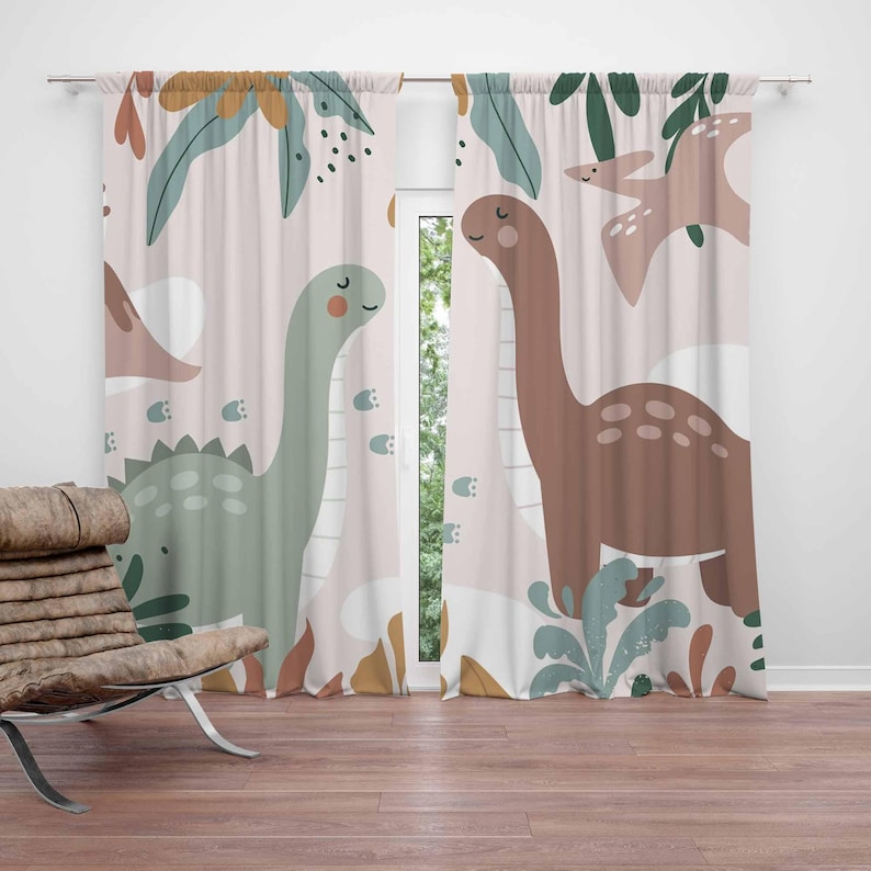 Dinosaur Nursery Curtains Dino - đánh giá và giá Baby Nursery Blackout Curtains