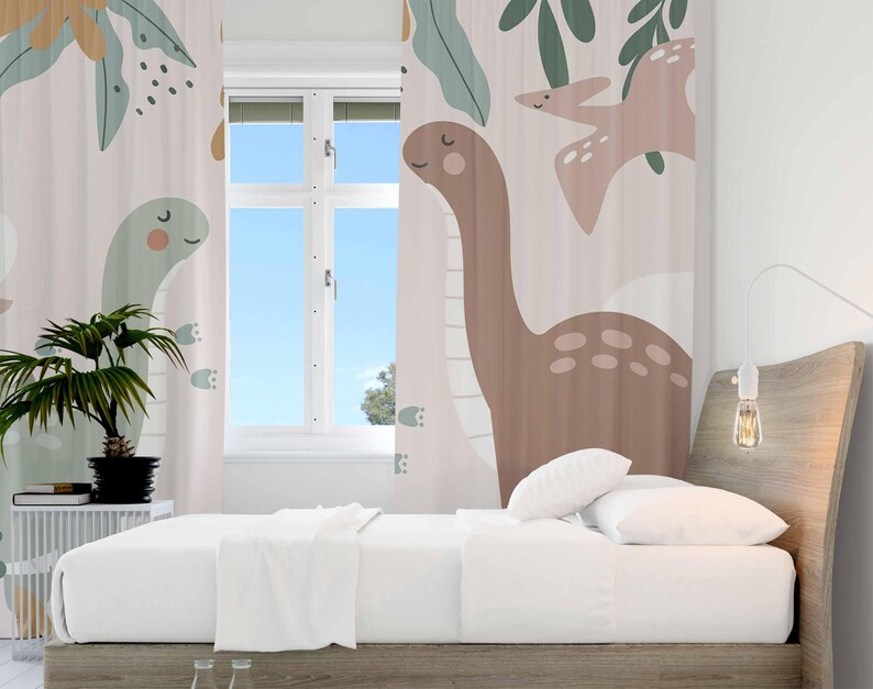 Dinosaur Nursery Curtains Dino - đánh giá và giá Baby Nursery Blackout Curtains