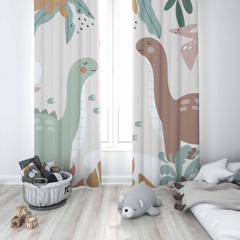 Dinosaur Nursery Curtains Dino - đánh giá và giá Baby Nursery Blackout Curtains
