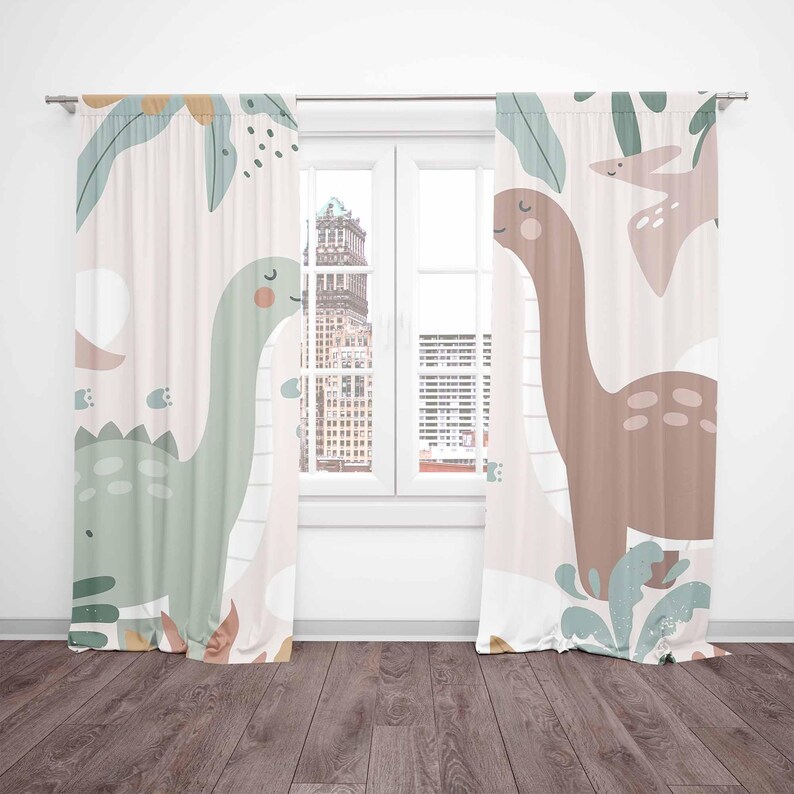 Dinosaur Nursery Curtains Dino - đánh giá và giá Baby Nursery Blackout Curtains