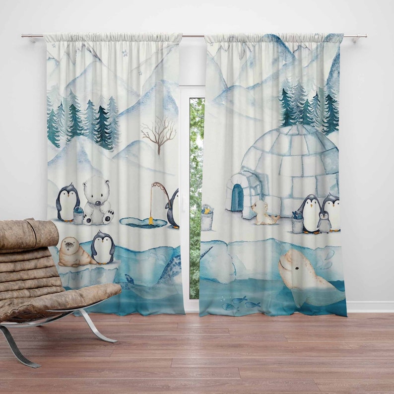 Arctic Animals Nursery Curtain - đánh giá và giá Baby Nursery Blackout Curtains