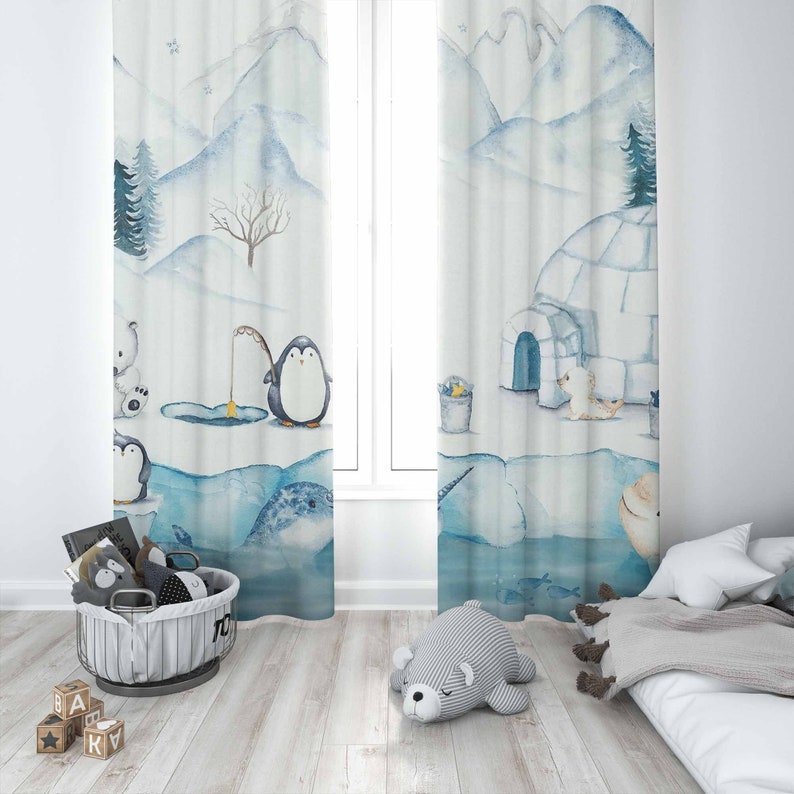 Arctic Animals Nursery Curtain - đánh giá và giá Baby Nursery Blackout Curtains