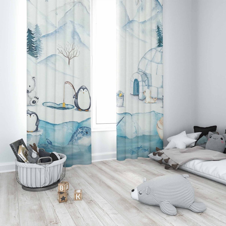 Arctic Animals Nursery Curtain - đánh giá và giá Baby Nursery Blackout Curtains
