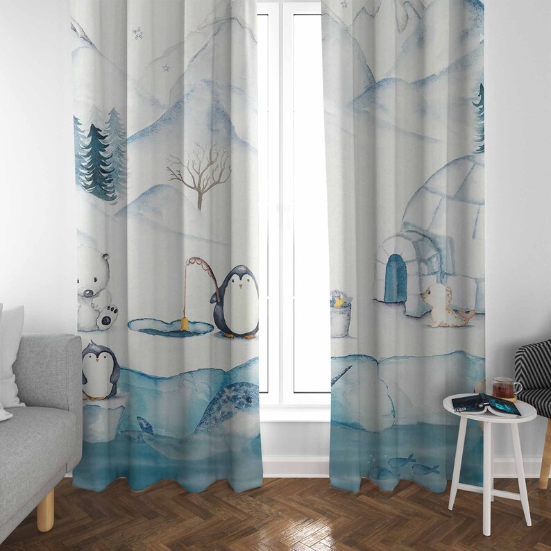 Arctic Animals Nursery Curtain - đánh giá và giá Baby Nursery Blackout Curtains