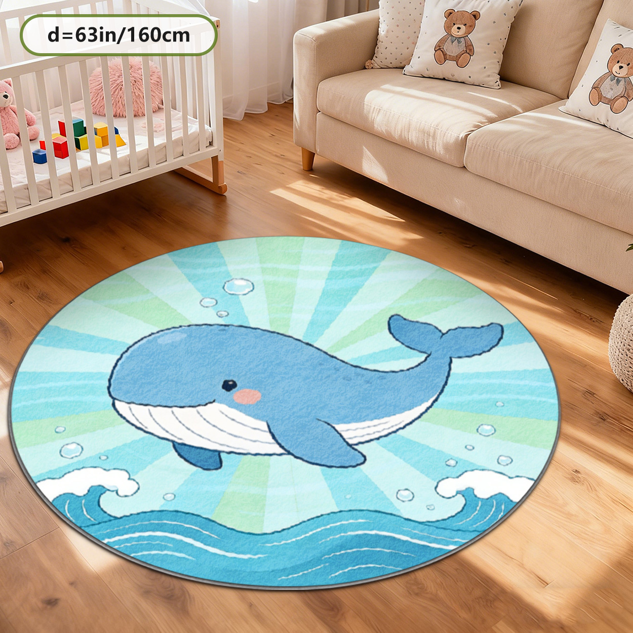 Soft Whale Ocean Round Rug for - đánh giá và giá Baby Nursery Ocean Theme
