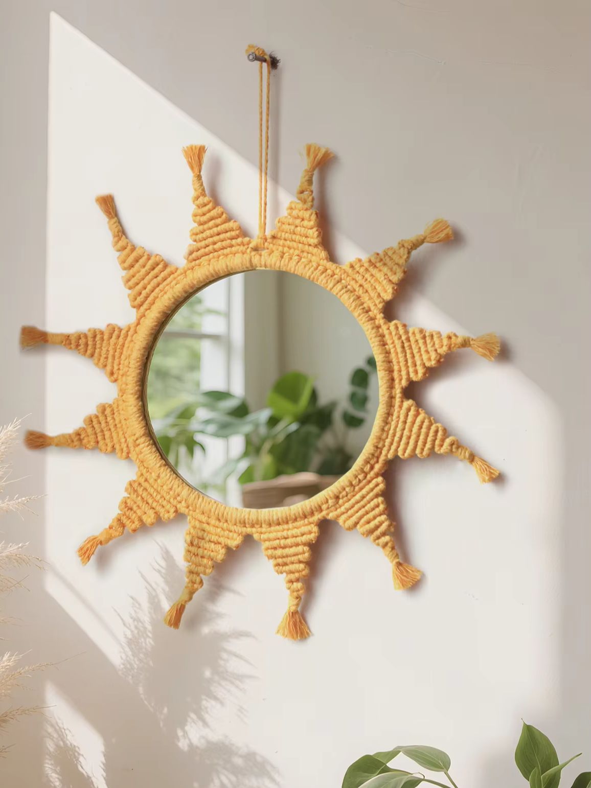 Handmade Yellow Sun Wall Mirro - đánh giá và giá Baby Nursery Mirror