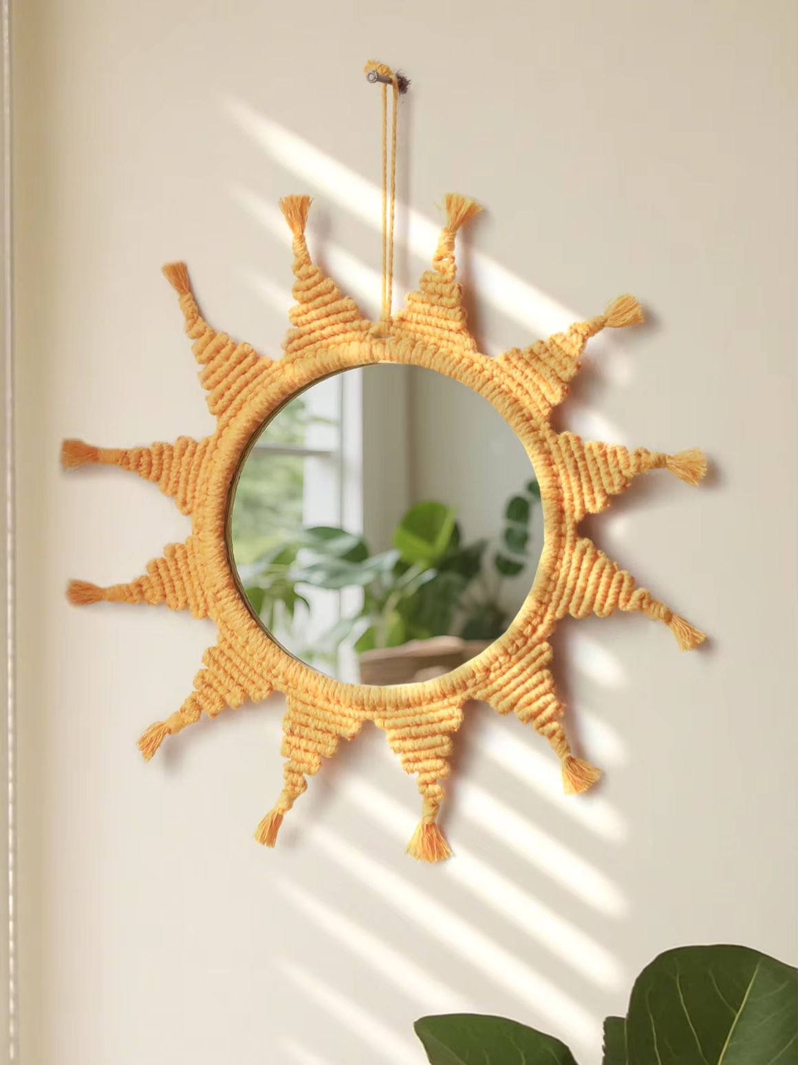 Handmade Yellow Sun Wall Mirro - đánh giá và giá Baby Nursery Mirror