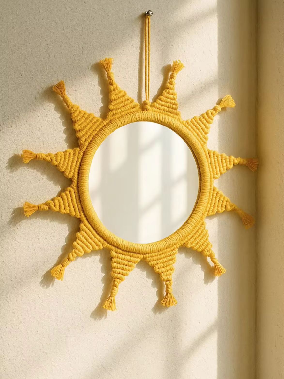 Handmade Yellow Sun Wall Mirro - đánh giá và giá Baby Nursery Mirror