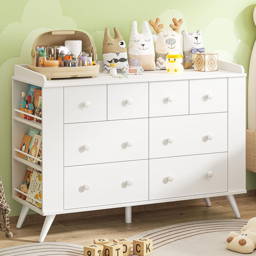 Kids Dresser Cabinet with 8 Dr - đánh giá và giá Baby Nursery Chest Of Drawers