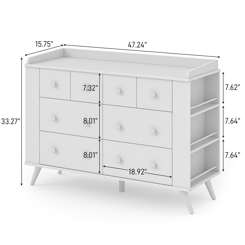 Kids Dresser Cabinet with 8 Dr - đánh giá và giá Baby Nursery Chest Of Drawers